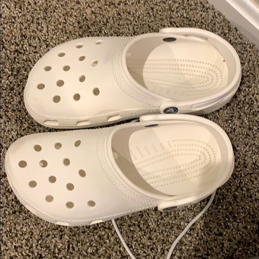 white crocs never worn just tried them on!